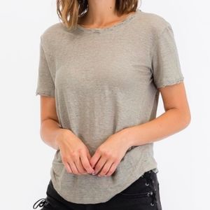 Moss Green Linen Tee